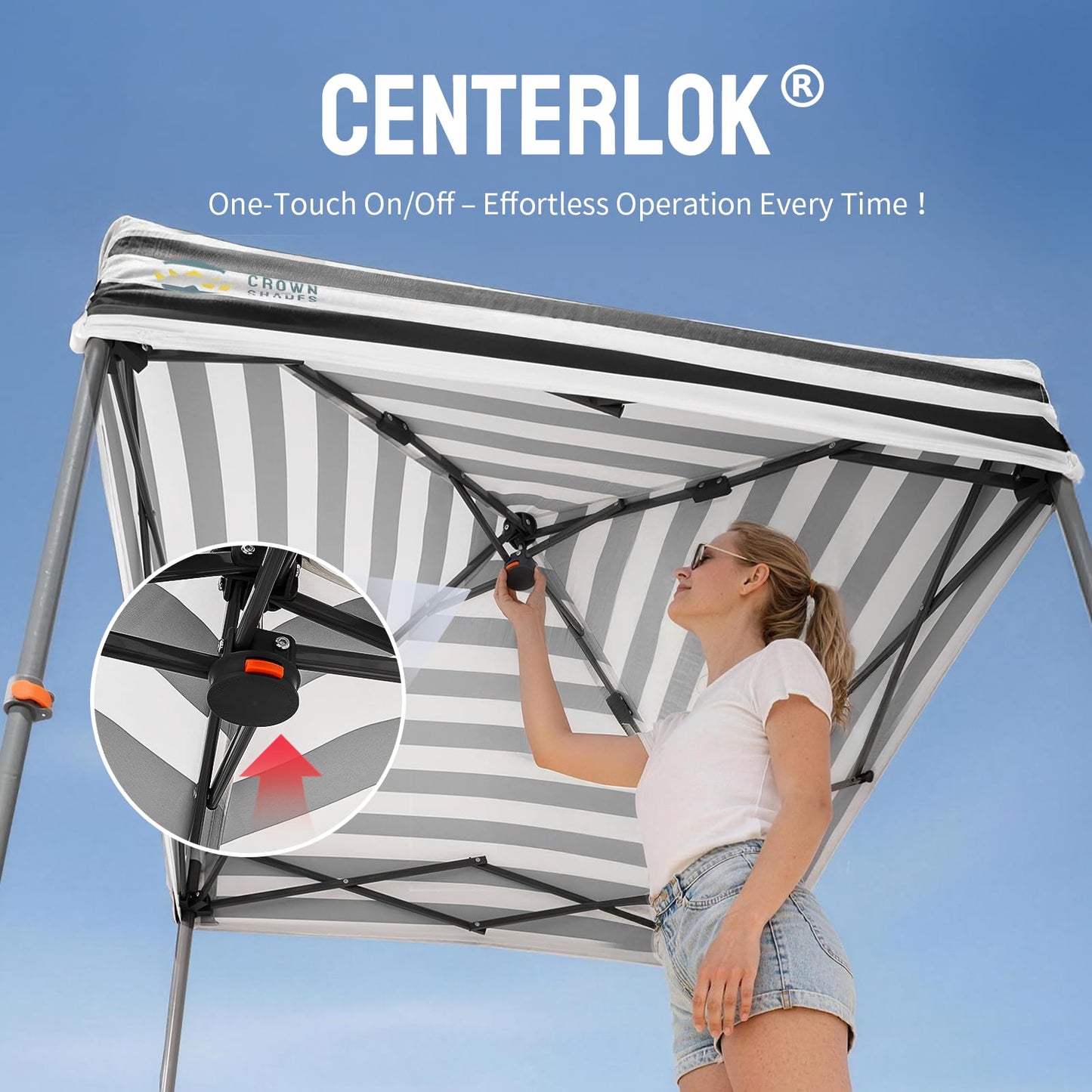 CROWN SHADES 4x4 Pop Up Changing Tent, Patented One-Push Center Lock Portable Changing Room, Privacy Canopy for Camping, Poolside, Beach, Photoshoots, Black/White