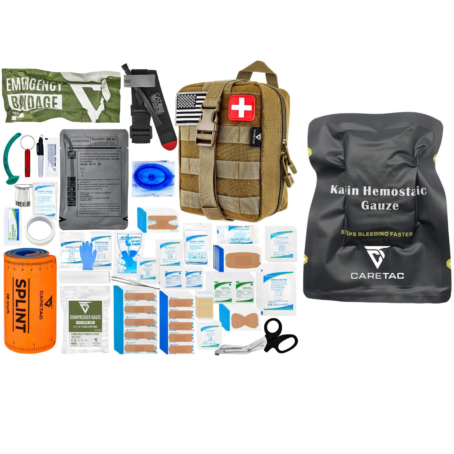 CareTac Trauma First Aid Kit with CAT Gen-7 Tourniquet & Combat Gauze