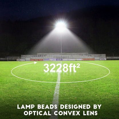 Juyace Led Stadium Flood Light Outdoor 36000Lm 1500W Equivalent Super Bright Commercial Area Lighting 100-277V 5000K Daylight IP65 Waterproof Arena Lights for Sport Fields and Courts