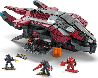 MEGA Halo Infinite Toy Building Sets Banished Phantom Aircraft with 1214 Pieces 4 Micro Action Figures and Accessories for Collectors