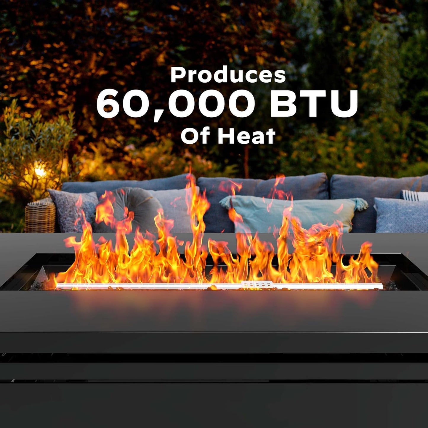 Ciays 42-Inch Propane Fire Pit – 60,000 BTU Steel Gas Fire Pit Table for Outside, Steel Lid & Lava Rock, 2 in 1 Fire Table, Adds Warmth to Gatherings & Parties on Patio, Deck, Garden & Backyard, Black