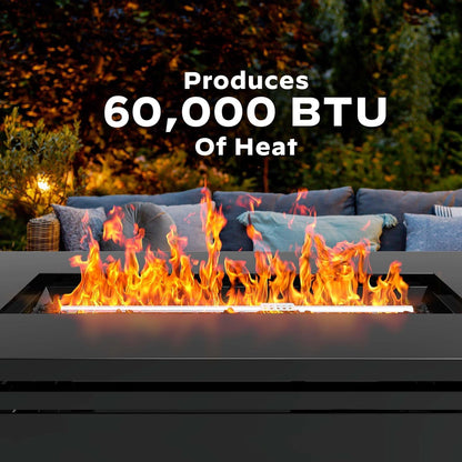Ciays 42-Inch Propane Fire Pit – 60,000 BTU Steel Gas Fire Pit Table for Outside, Steel Lid & Lava Rock, 2 in 1 Fire Table, Adds Warmth to Gatherings & Parties on Patio, Deck, Garden & Backyard, Black