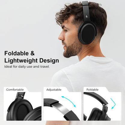 Edifier WH700NB Wireless Active Noise Cancellation Over-Ear Headphones, Bluetooth 5.3 Foldable Lightweight Headset, Dual Device Connection 68-Hour Battery Life, for Travel Home Office (Black)