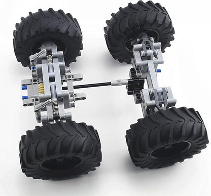Technics Parts Vehicles Suspension System with Tire 107x44 Technical Parts Set Compatible with All Major Brands MOC Parts Building Toy DIY Accessories (200pcs)