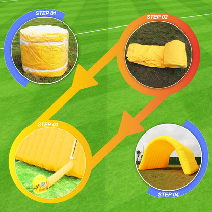 xmaybang Inflatable Sports Tunnel Entrance with Blower Football Tunnel Tent Entryway for Business Advertise Party Exhibition Promotion Street,Shop,Supermarket,School(Orange, 16.5 x 10 x 10FT)