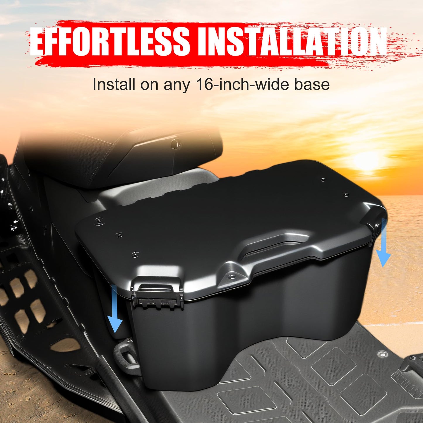 XATVXUTV 5.2Gal/20L Rear Modular Cargo Box for Can Am Maverick, Waterproof Rear Bed Tool Storage Box for Can Am Maverick X3 MAX, Trail, Defender, Commander Accessories, Replace OEM #715007112