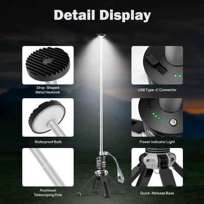 MTRVR Folding Camping Table & LED Lantern Bundle – Portable Aluminum Outdoor Table + Rechargeable Camping Lantern, Tent Lights, Overlanding Gear & Emergency Outdoor Lighting