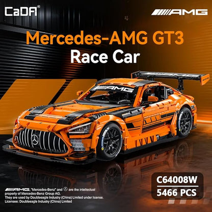 CaDA Master C64008W Mercedes-AMG GT3 Building Set1:8 Scale – 5466 PCS Officially Licensed Supercar Model Large Race Car Building Blocks Kit for Adults &amp Teens