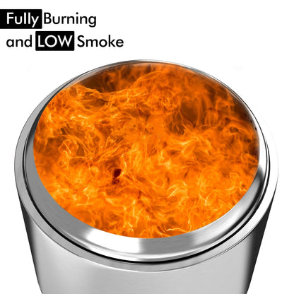 27" Smokeless Fire Pit, Portable Stainless Steel Firepit for Camping, Backyard, Beach,360° Airflow Wood Burning Outdoor Fireplace with Stand & Removable Ash Pan