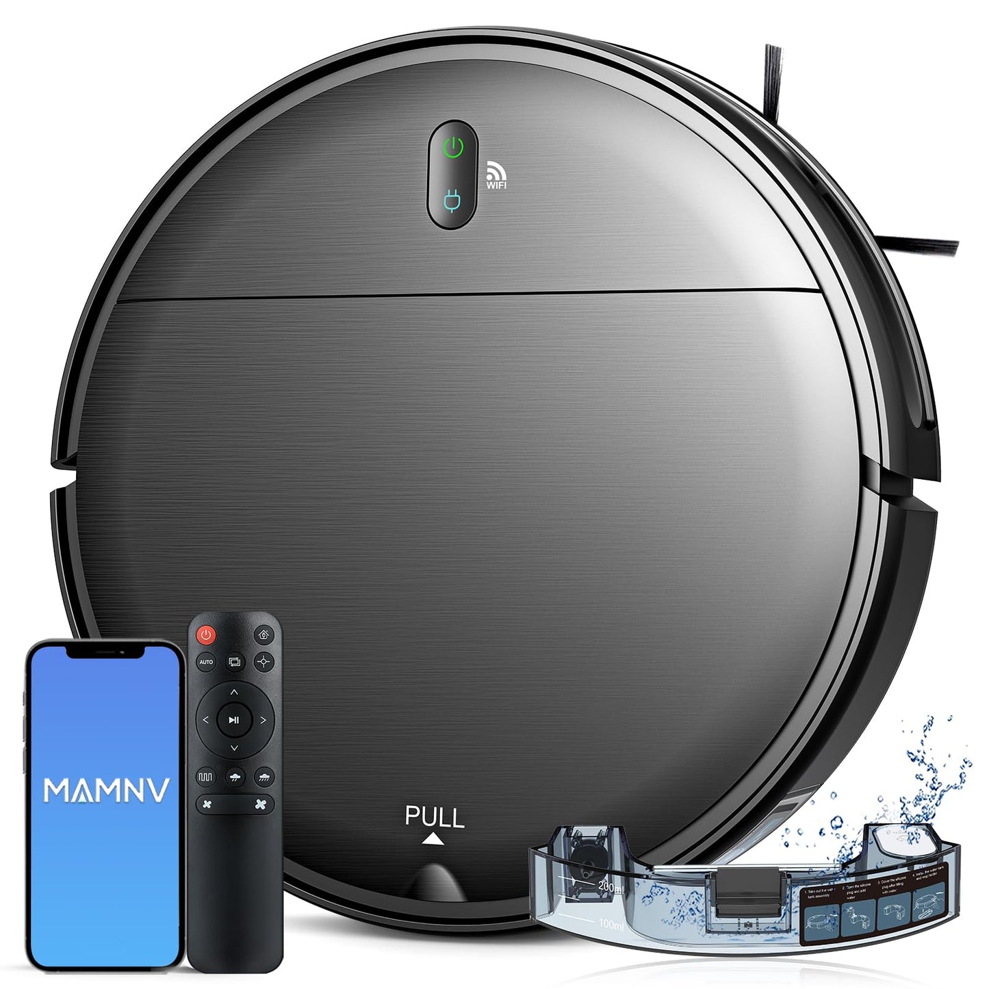 MAMNV Robot Vacuum and Mop,2 in 1 for Carpet & Hard Floor,Robotic Vacuum Cleaner with Alexa/Voice/App,Powerful & Quiet for Pet Hair,Slim 2.87",Self-Charging & Zigzag Path Cleaning