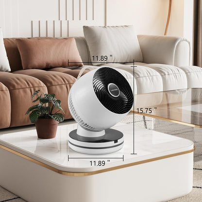 Leavesden Air Circulator Fan 0dB Quiet 15.75 Inch Table Fans for Bedroom, 12 Speeds, 12H Timer, Auto Temperature Control Oscillating Fan Desk Fan with Remote for Home Office Dorm