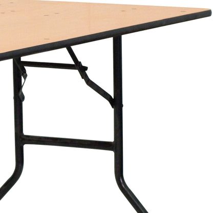 Flash Furniture Gael 6' Wood Folding Training and Event Table, Rectangular Folding Training Table with Smooth Clear Coated Finished Top, Natural