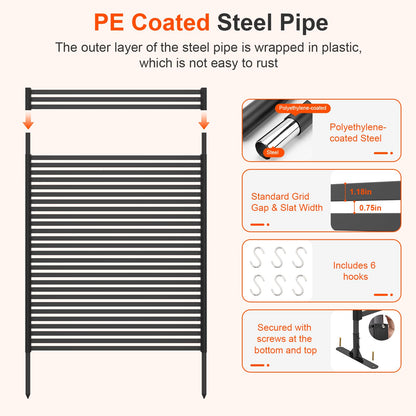70.87" H x 47.24" W Outdoor Privacy Screens, Metal Fence Privacy Screen, Freestanding Decorative Privacy Screen with Base Feet for Patio Balcony Garden Backyard