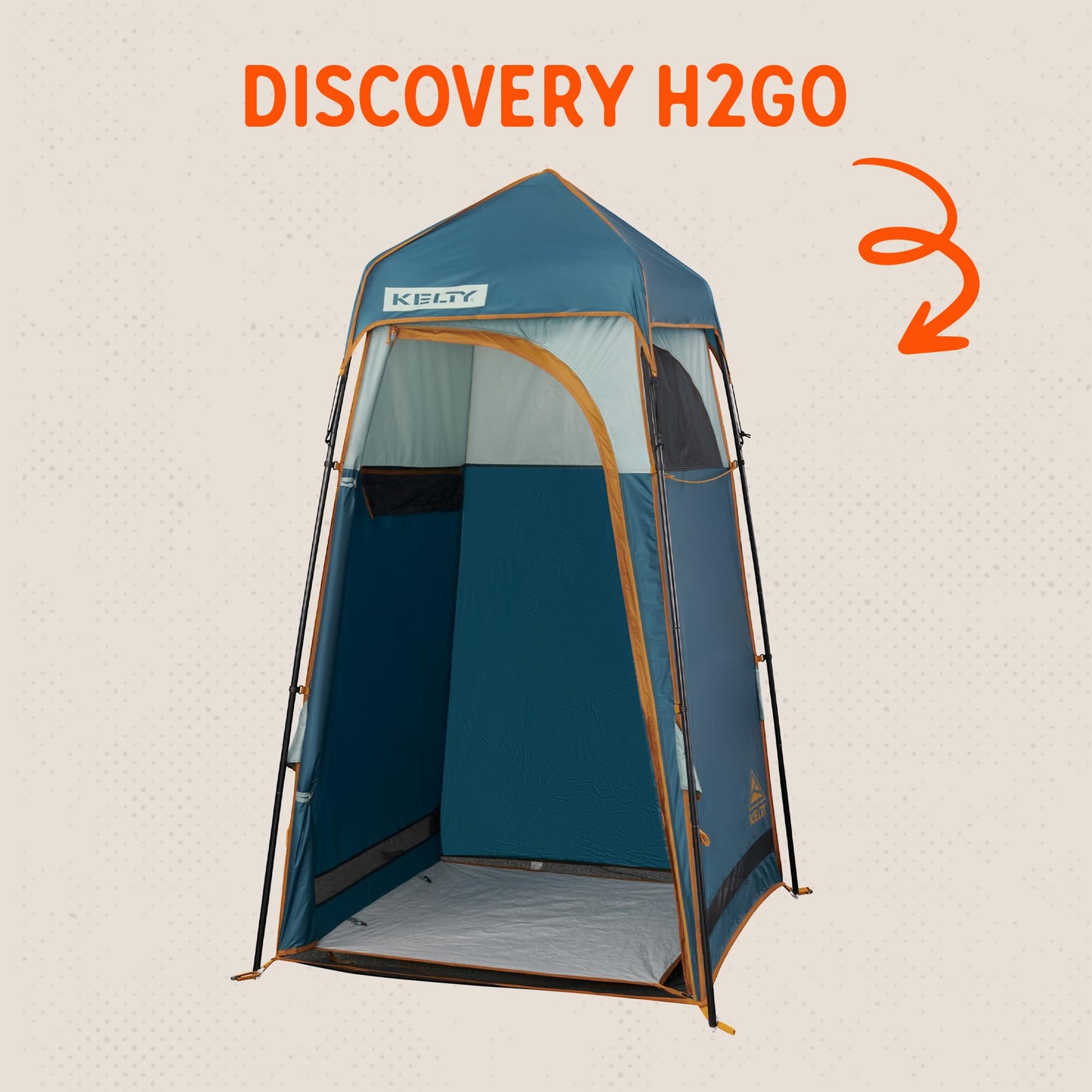 Kelty Discovery H2GO Privacy Shelter, Campsite Shower and Changing Shelter, Zippered Entry, Steel Pole Frame, Freestanding (Iceberg Green)