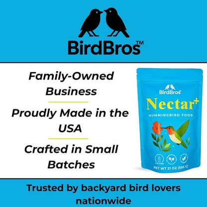 BIRDBROS Hummingbird Nectar Powder - All-Natural, Dye-Free Hummingbird Food | Easy Mix, 96 oz Made in USA