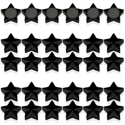 PYJLBX Fridge Magnets - 30 Pcs Refrigerator Magnets Strong Small Whiteboard Magnet, Heavy Duty Mini Magnets for Kitchen, Locker, Office, Classroom & Office Use - Decorative Cute Magnet (Star, Black)