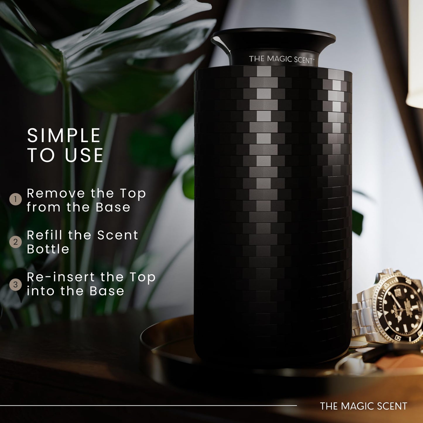 The Magic Scent Diffuser, Scent Air Machine for Home & Hotels, HVAC or Portable Nebulizing Diffuser - Large Room Waterless Aroma Machine - Aroma Oil Included