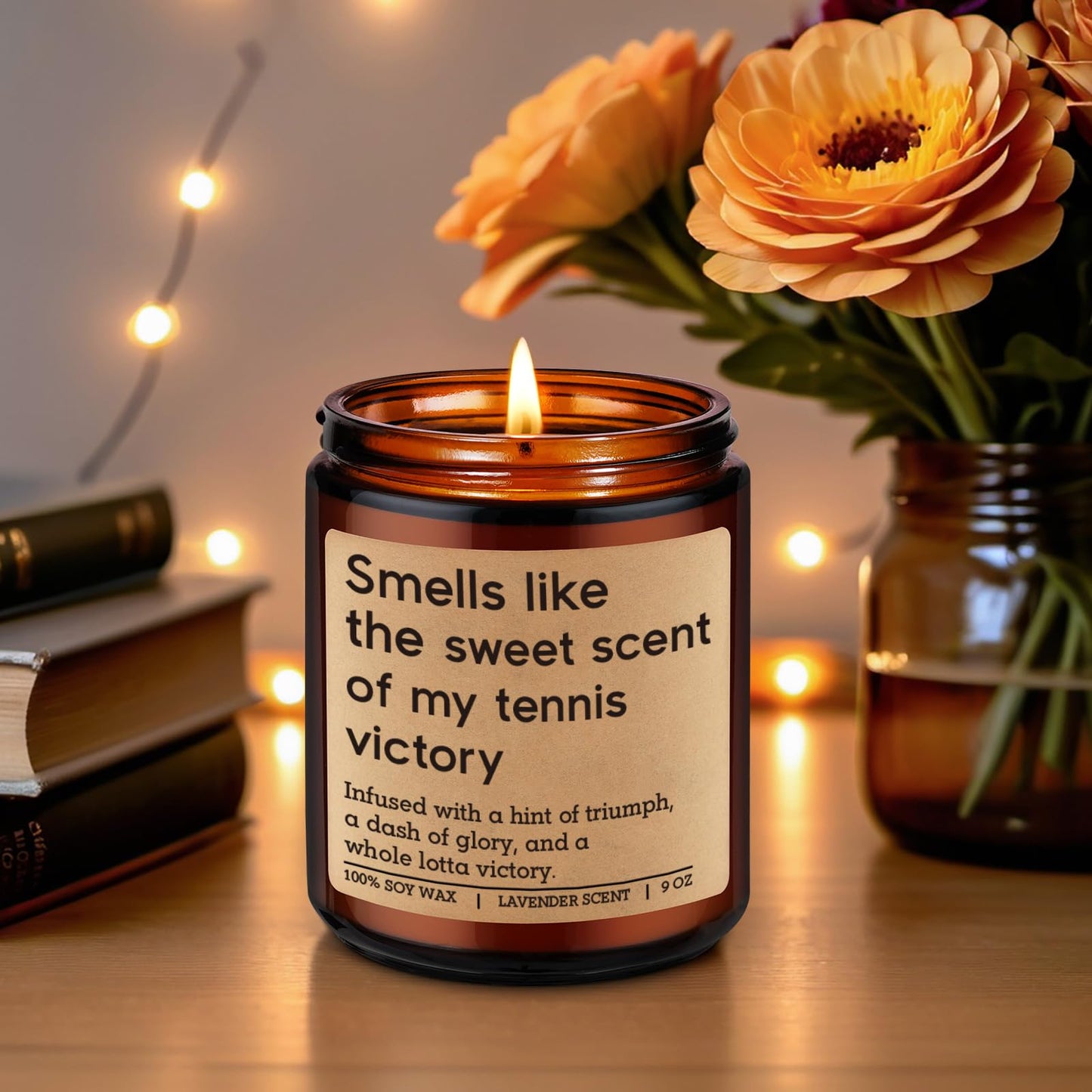 GSPY Scented Candle - Tennis Gifts for Women, Men - Funny Sports Themed Accessories Gifts for Tennis Player, Lover, Team - Funny Fathers Day, Mothers Day, Birthday Ideas for Boy, Him, Female, Mom, Dad