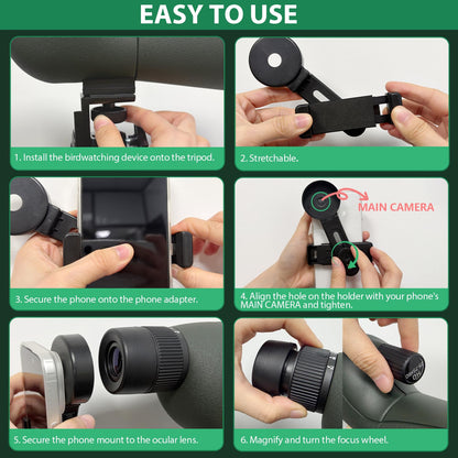 BIBIRE 25-75x80 HD Spotting Scopes, Angled Spotter Scope with Tripod and Phone Adapter Spotting Scope for Bird Watching Wildlife Wiewing