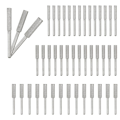 M METERXITY 45-Pack Diamond Chainsaw Sharpener, 5/32", 3/16", 7/32" High Hardness Grinding Stone Chainsaw Sharpening Kit for Electric Chainsaw Sharpener/Stone Carvings [3mm Silver]
