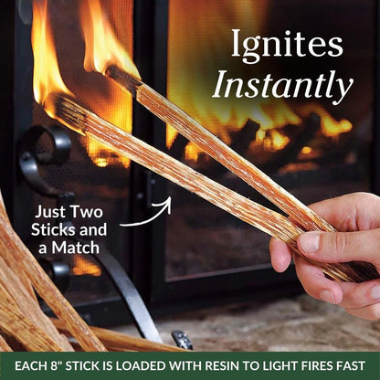 Plow & Hearth 40 LB Fatwood Fire Starter, Organic Kindling Sticks, Non Toxic All Natural Firestarters for Wood Stoves Fireplaces Campfires Fire Pits, Easy Ignition Fat Wood