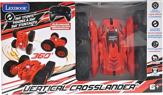 LEXiBOOK Vertical Crosslander All-Terrain Remote Control car up to 12km/h Light Effects Several Positions Gravity Sensor 2.4Ghz Remote Control Included Rechargeable RC55