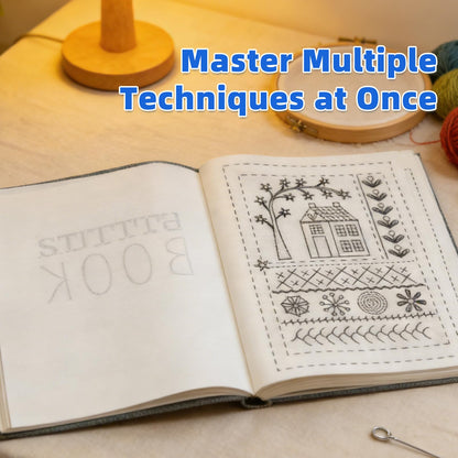 Nyrvexa 2026 New Embroidery Stitch Book Kit,Comes with a Complete Toolkit and Instructional Tutorial,Portable All Scenario Embroidery Stitch Book for Beginners and Enthusiast