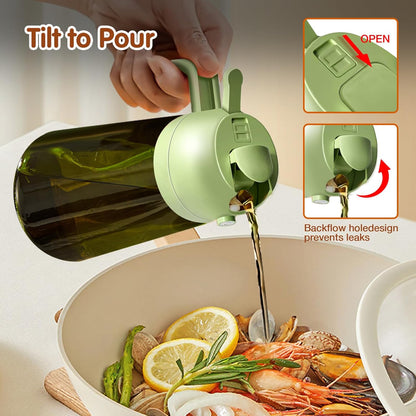 YARRAMATE 2PCS 16oz Oil Sprayer - Food-Grade Olive Oil Dispenser | Premium Dark Green Glass for Kitchen & BBQ