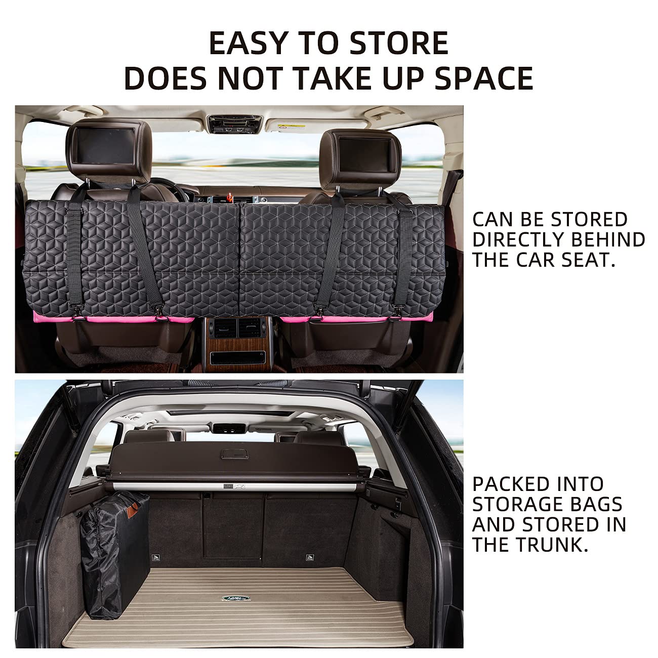 ABE Non-Inflatable Car Mattress,Double-Sided Folding Car Bed Mattress SUV,Portable SUV Mattress,Camping Mattress Back Seat,Back Seat Extender for Dogs(Dinosaur World)