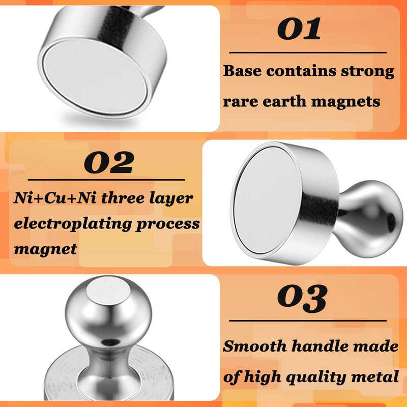 25Pcs Strong Fridge Magnets, Refrigerator Magnets for Whiteboard, Magnetic Push Pins Small Whiteboard Magnets for Classroom, Magnetic Decorative Magnets, Locker Accessories and Dry Erase Magnets