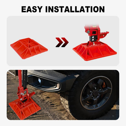 Big RED 48" High Lift Farm Jack with Base Mate - 3-Ton Off-Road Recovery Jack for Car, Truck, Jeep, ATV, SUV & UTV - Prevents Sinkage in Sand, Mud & Snow