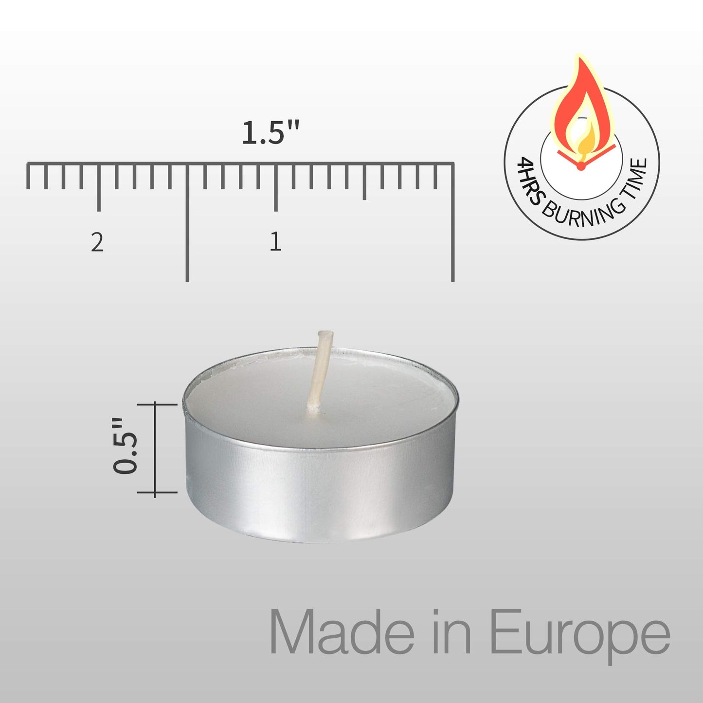 Tealight Candles - 4 Hours - Giant 100,200,300 Bulk Packs - White Unscented European Votive Smokeless Tea Lights for Shabbat, Weddings, Christmas, Home Decorative- 100 Pack