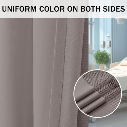 ABBRIGE Flame Retardant Hospital Curtain Hanging Medical Privacy Room Divider Cubicle Curtains for Room Separation - Meets for Fire Retardant Testing According to NFPA-701 (1 Panel, Grey, 12x8ft)