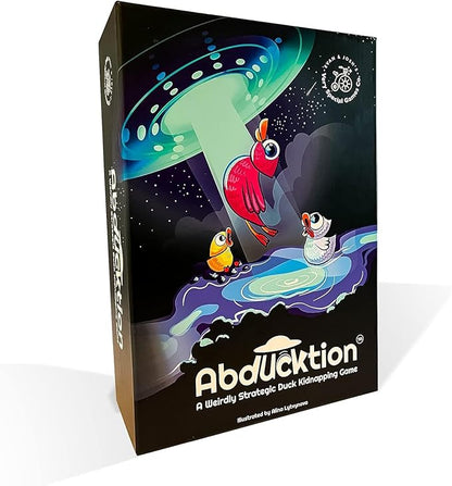Abducktion - Bundle Base + IntergalacDuck Research Expansion Combo Pack 25-30 Minutes Ages 12+ A weirdly Strategic Duck Kidnapping Game a UFO and Mind-Bending Shape-Finding Logic!