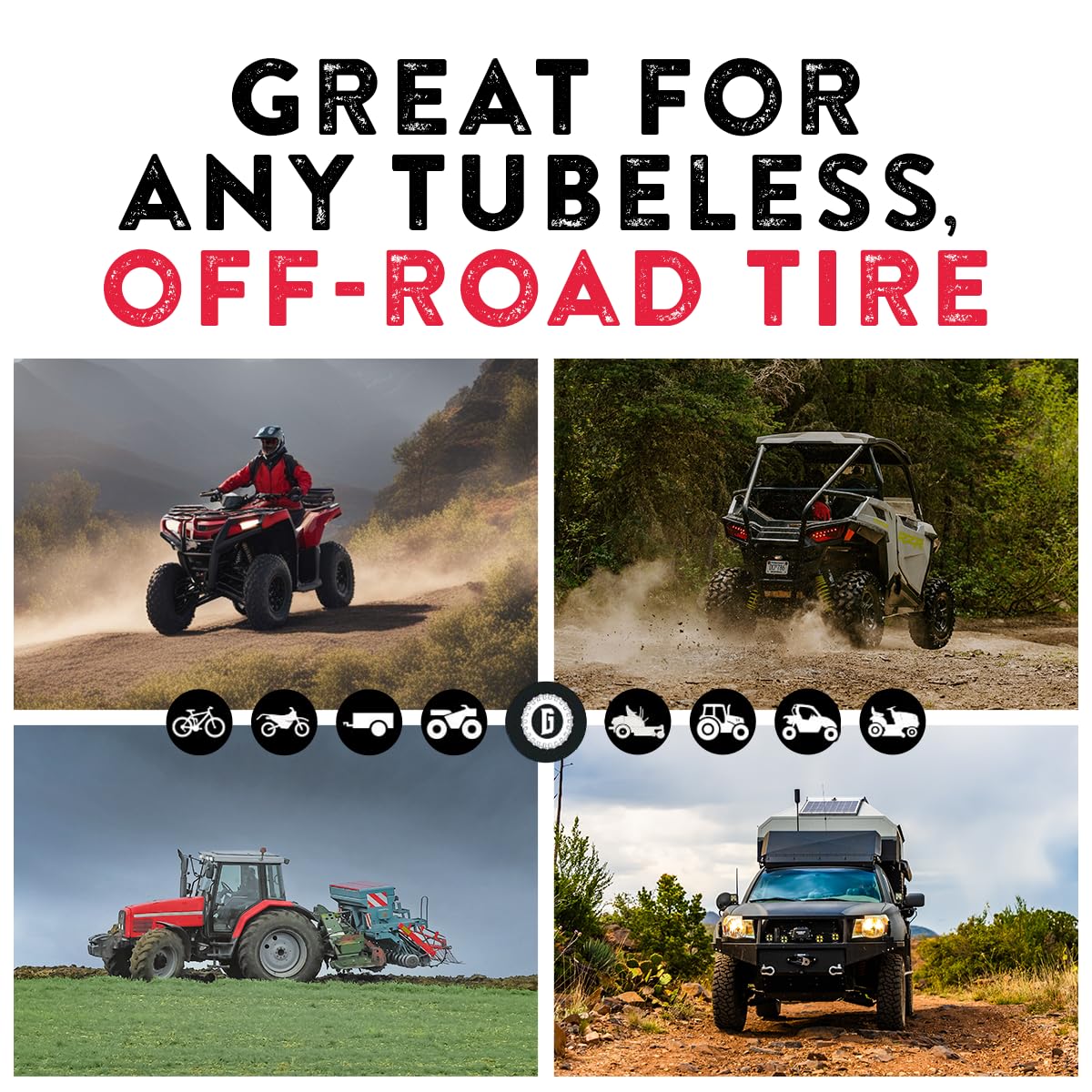 GlueTread Expedition All-Inclusive Off-Road Tire Repair Kit | Repair Any Kind of Tire Damage or Puncture | Includes Sidewall Tire Repair Patches, Plugs, and Colby Emergency Valve Stems