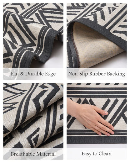 Outdoor Rug Carpet 9x12 ft, Flatweave Textured Outdoor Patio Rug Non Slip Indoor Outdoor Rugs with Rubber Particles Backing Boho Outdoor Area Rug for Patio Deck Front Porch Backyard Balcony