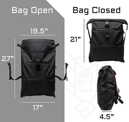 Xtreme Sight Line ~ AQUA RT ~ Faraday Backpack Water-Proof for Laptops up 17" - Signal Blocking, Anti-Tracking, Anti-Hacking Bag for Tablets and Electronics ~ RFID Shield Travel Backpack ~ Red