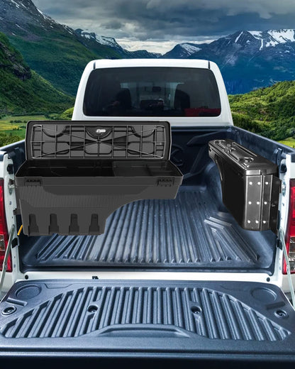 SCITOO Left Driver Side Truck Bed Tool Box for Ford F-150 97-14,Multi-Compartment Dividers Organized Storage,Heavy Duty & No-Drill Installation