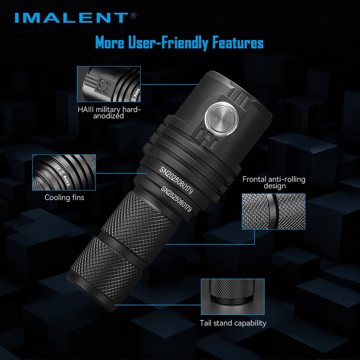 IMALENT MS03 Rechargeable EDC Flashlight, Compact 13000 Lumens LED Flashlight with USB-C Charging, High Output Pocket Flashlight for Outdoor Camping Emergency and Everyday Carry (Warm Light)