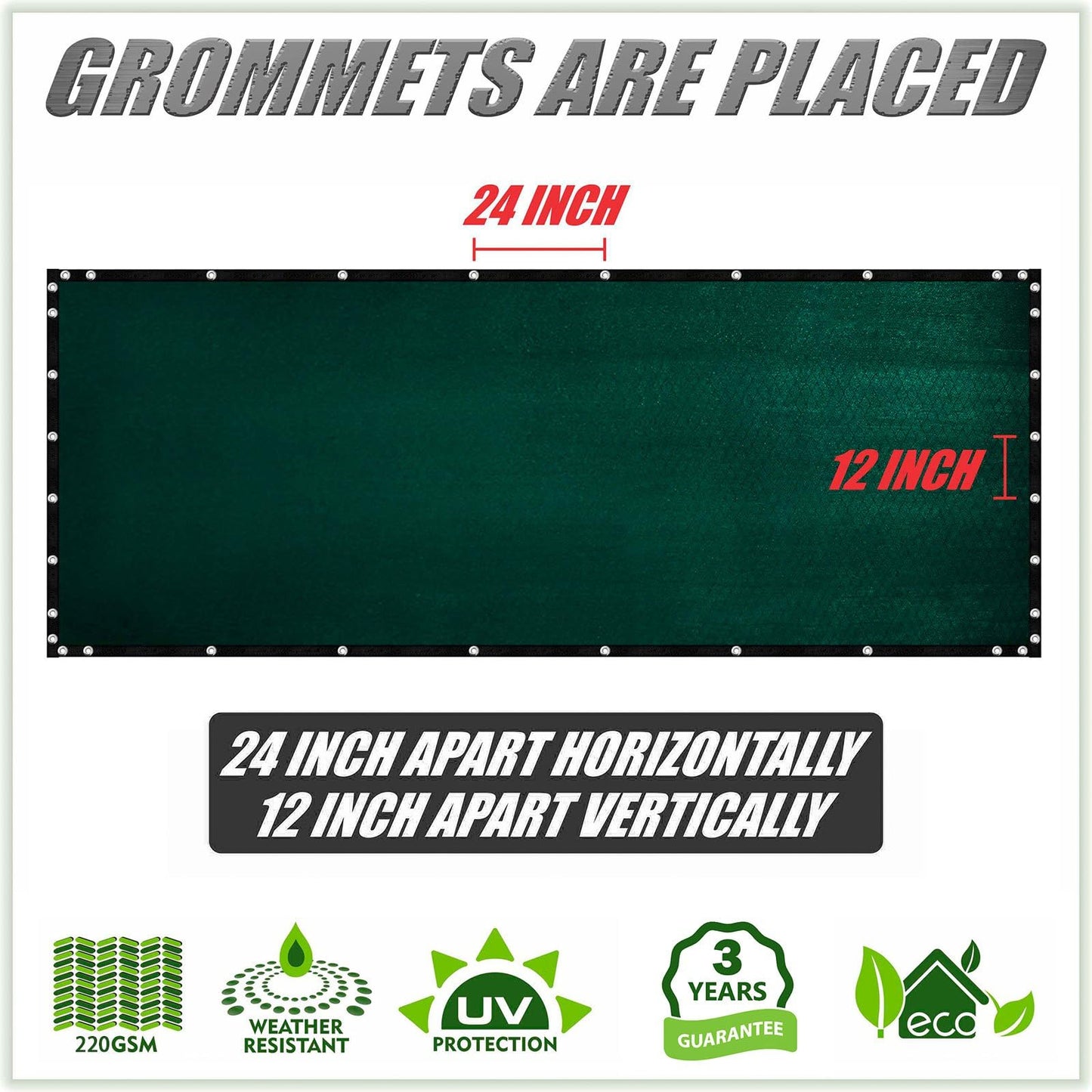 ColourTree Plus Fence Privacy Screen Mesh Cover, Commercial Grade 220 GSM,Heavy Duty Perfect for Outdoor Back Yard