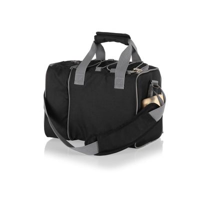 PICNIC TIME Malibu Picnic Basket Cooler, Full Service Lunch Bag for 2, Easy Carry Modern Cooler Bag, Water-Resistant Insulated Lunchbag with Shoulder Strap, (Heathered Gray with Black Accents)