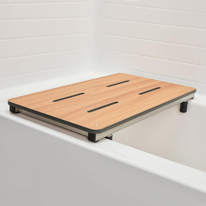27 inch Bridgeport Removable Portable Tub Seat, Teak Phenolic