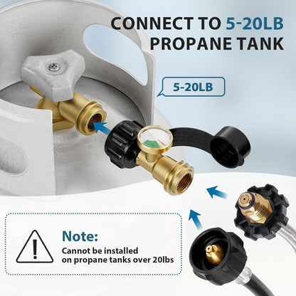 Propane Tank Gauge by [Brand Name] - Universal Level Indicator for 5-20LB Tanks | Ideal for RVs, Grills, Camping Stoves