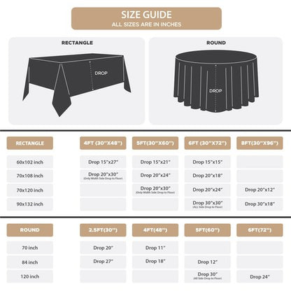 Fitable 8 Pack Round Tablecloths: Stain Resistant Wrinkle Free Circle Table Clothes, Washable Reusable Polyester Table Covers for Wedding Party Birthday Banquet Reception(Ivory, 120 Inch)