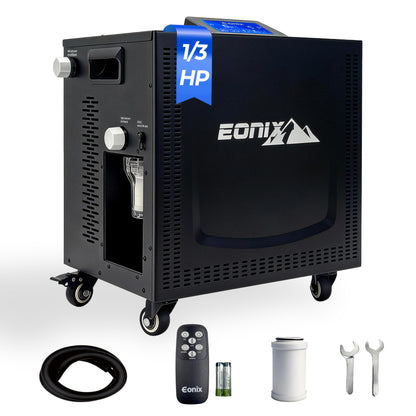 Upgrade 1/3 HP Cold Plunge Chiller,Ice Bath Water Chiller for Cold Plunge Tubs,42°F Cold Plunge Cooling System,Built-in Filter & Pump, Insulated Hoses,Remote Control,Ideal for Ice Bath Recovery