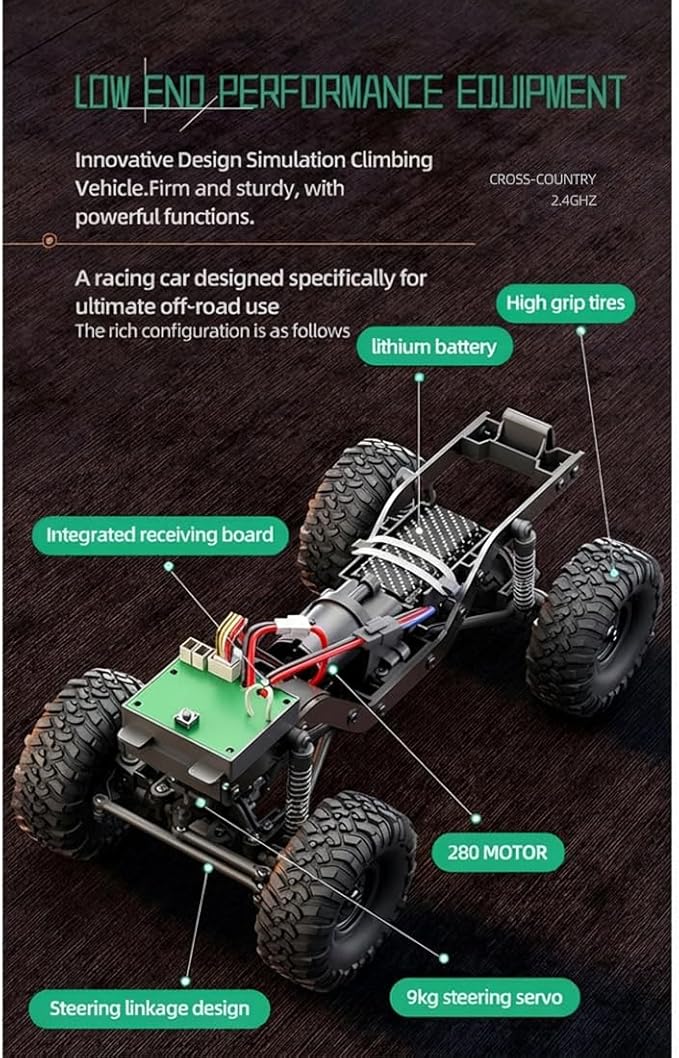 1/16 Scale Full-Proportional Pickup-Style RC Crawler (HB-R1610)