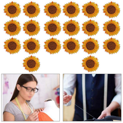 20pcs Sunflower Embroidered Patch Accessories DIY Patches Sew On/Iron On Embroidered Patches Backpack Clothing