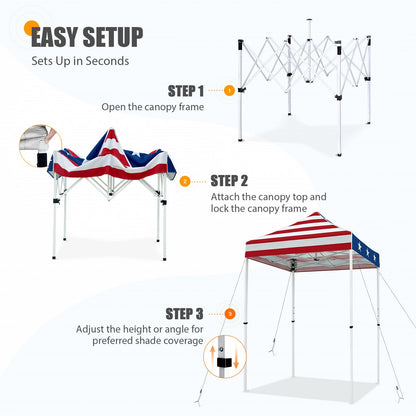 EAGLE PEAK 5x5 Pop Up Canopy and Folding Camping Table