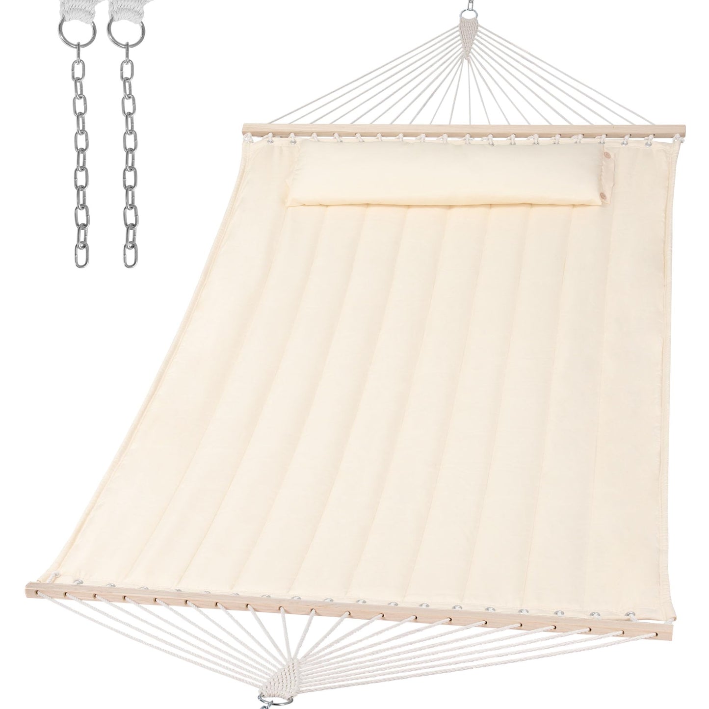 SUNCREAT Hammocks Replacement Hammock for Stand, 475 lbs Capacity, Two Person Backyard Hammock for Outside, Beige