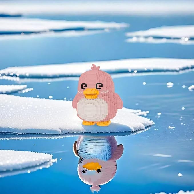 Larcele Micro Building Blocks Animal Set DIY Mini 3D Building Toy Bricks1519 Pieces KLJM-07 (Dizzy Penguin)